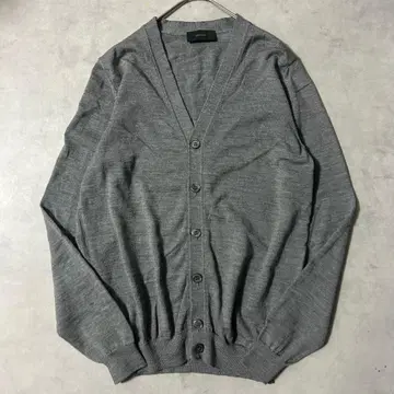 자노네 미들 게이지 가디건 니트 V넥 이탈리아제 그레이