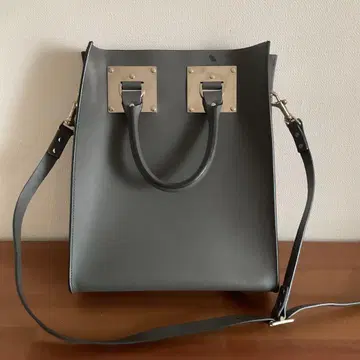 소피 필름 그레이 가죽 핸드백 숄더