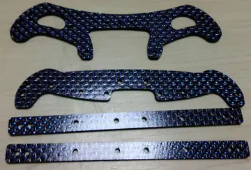 [레어] TAMIYA 미니 사륜구동 미사용 파랑 라메 카본 3종 4매