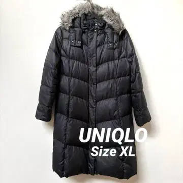 유니클로 다운 90% 롱 코트 사이즈 XL 블랙