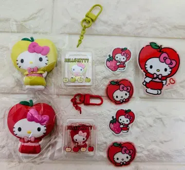 산리오 후르츠 디자인 마그넷 키링 키티 2세트