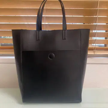 RONEL 블랙 합성 피혁 토트백