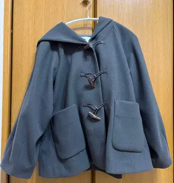 코히나 숏 더플 코트 차콜