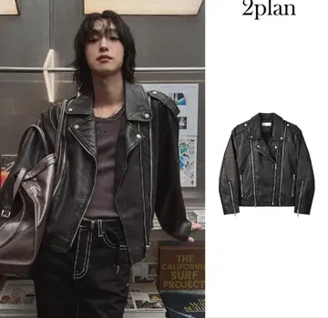 Ale 빈티지 워시드 크롭 라이더 재킷