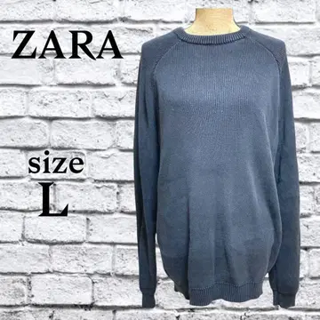 P118 ZARA 자라 [ L ] 니트 스웨터 심플 풀오버 블랙