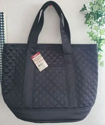 무인양품 퀼팅 토트백 중간 사이즈 미사용 택 포함 블랙 경량