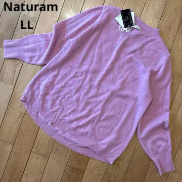 택 포함 새상품 Naturam 캐시미어 100% 스웨터 니트 핑크 LL