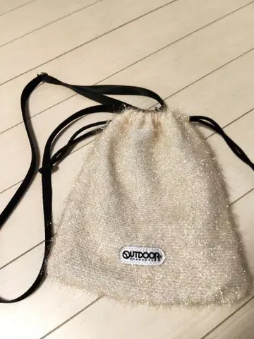 OUTDOOR 라메 믹스 드로우 스트링 복조리 숄더백