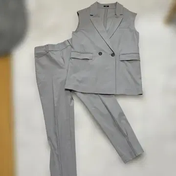 PLST 그레이 베스트, 팬츠 셋업 S