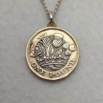 장미, 리크, 엉겅퀴 클로버 영국 코인 목걸이