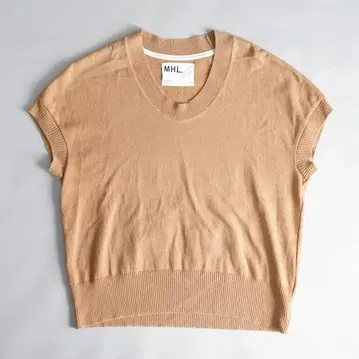 MHL 마가렛호웰 코튼 니트 슬리브리스 베스트 size2