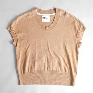 MHL 마가렛호웰 코튼 니트 슬리브리스 베스트 size2