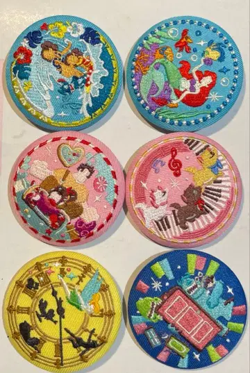 디즈니 캐릭터 자수 캔뱃지 6종