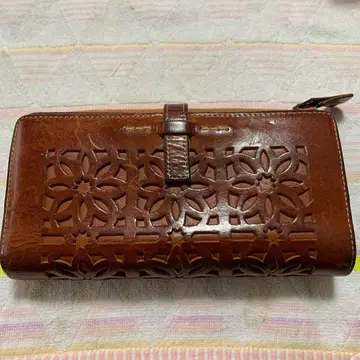 genten 브라운 가죽 장지갑