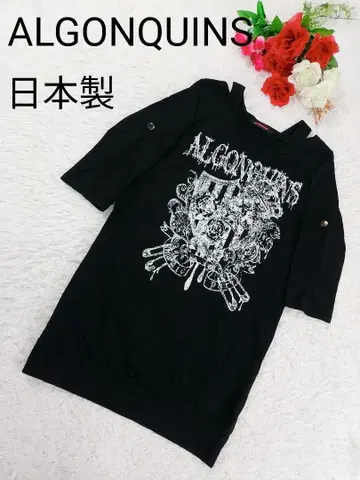 새상품급 ALGONQUINS 알곤킨 튜닉 양면 프린트 일본제 블랙