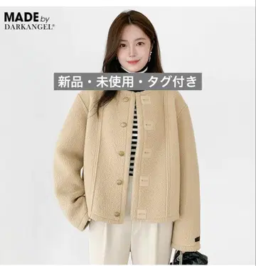 DARKANGEL 베이지 노카라 자켓 M 사이즈