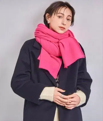 새상품급 캐시미어 100 UNITED ARROWS 니트 스톨 핑크