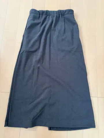 SOU SOU 다크 그레이 멜톤 스무스 롱 스커트