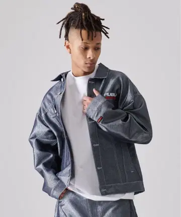 [ FUBU ] 신상 메탈릭 데님 자켓 ( 실버 ) 미사용 택 포함