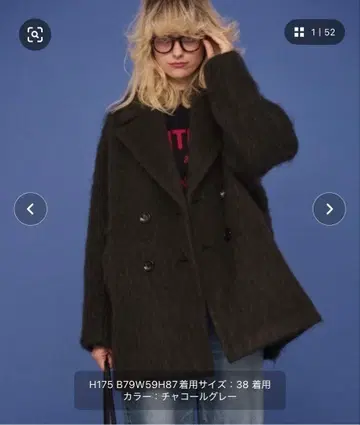 Rouge vif 체스터 코트 차콜 그레이 36