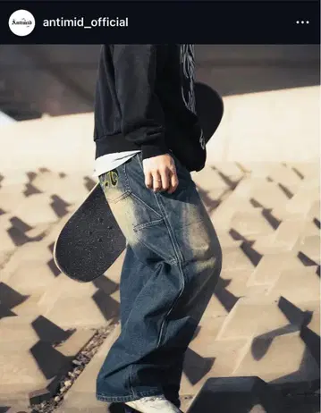 antimid 가공 데님 청바지