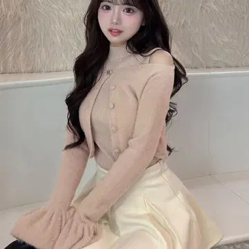 다리치 Darich 앙상블 샤기 니트탑 핑크