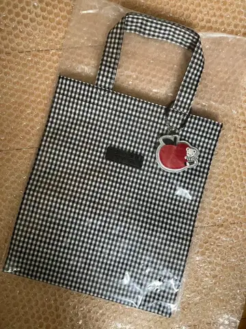 새상품 파밀리아 familiar 토트 백 깅엄 체크 사과
