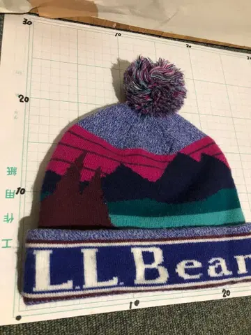 LLBean 컬러풀 니트 모자 폼폼 포함 (중고)