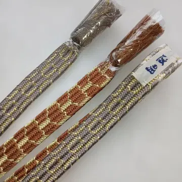 허리띠 평조 문양 조개 입 조임 단염 금실 브라운&쥐색 택 포함