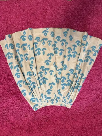 미나 페르호넨 플레어 스커트 아이보리 x 파랑, 자수