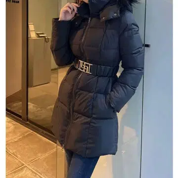 GYDA 후드 부착 블랙 다운 자켓