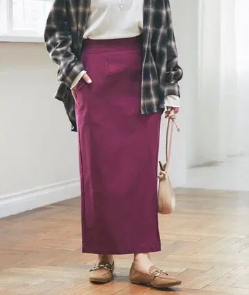 un dir cors 스트레치 내로우 스커트 보르도