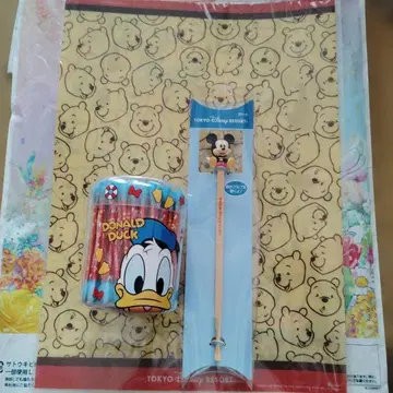 도널드 덕 면봉과 푸우 클리어 파일, 미키 귀이개 3종 세트