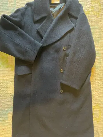 MANOF 네이비 더블 브레스트 체스터 코트 S