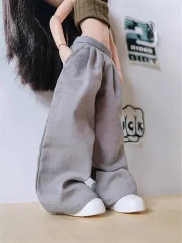 네오 브라이스용 그레이 와이드 팬츠