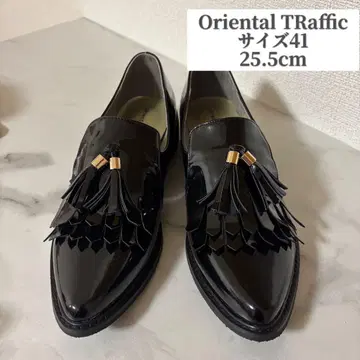 새상품 오리엔탈 트래픽 태슬 달린 로퍼 블랙 25.5 에나멜