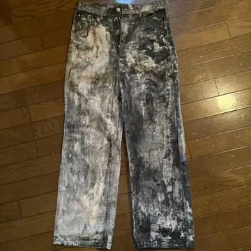 MC 블랙 화이트 데님 팬츠 M