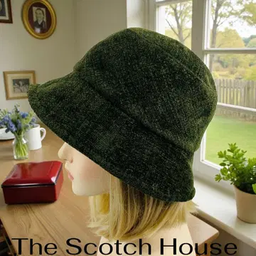 더 스카치 하우스 다크 그린 셔닐 버킷 햇