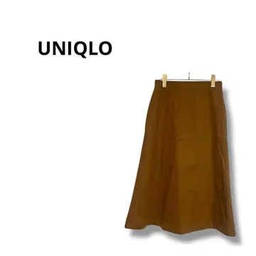 [유니클로] 브러쉬드 저지 플레어 스커트 무지 브라운 M