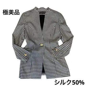 49AV JUNKO SHIMADA 하운드투스 노카라 자켓 실크 50%