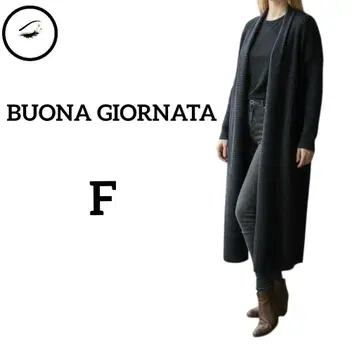 새상품급 보나조르나타 라메 니트 가디건 F 블랙 빅 사이즈 겨울 봄