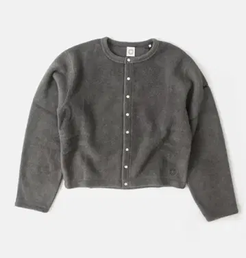 ORCIVAL 플리스 크루넥 가디건 탑 그레이