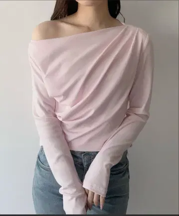 mipiarl 얇은 소재 드레이프 상의 핑크