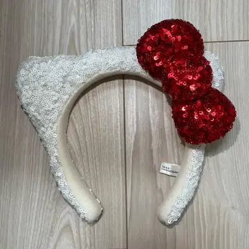 유니버셜 USJ 머리띠 키티 화이트 스팽글