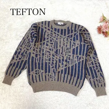 s.2545 [테프톤] 남성용 긴팔 니트 빈티지 울 혼방 올 패턴 M