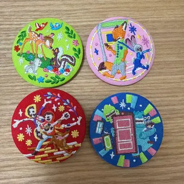 디즈니 자수 캔 배지 2 쥬토피아 몬스터 주식회사 등 4점 세트