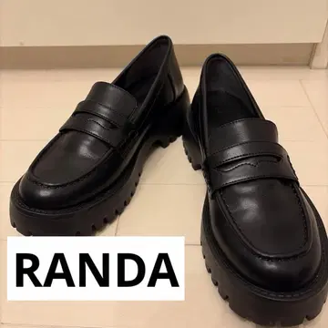 RANDA 트랙 밑창 통굽 로퍼 블랙 S