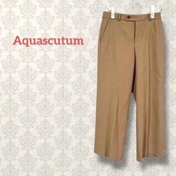 아쿠아 스큐텀 베이지 스트레이트 슬랙스 심플 오피스 캐주얼