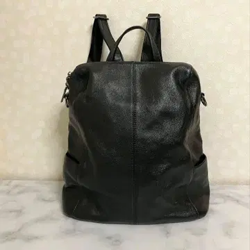 천연 가죽 2Way 백팩 블랙