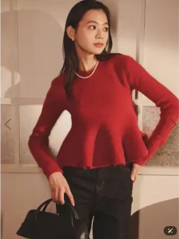 anuans 페플럼 숏 니트탑